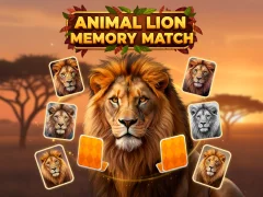 Gêm Animal Lion Memory Match ar-lein