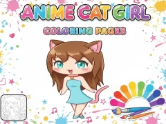Gêm Anime Cat Girl Coloring Pages ar-lein