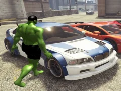 Gêm Chained Car vs Hulk ar-lein