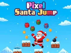 Gêm Pixel Santa Jump ar-lein