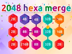 Gêm 2048 Hex Chain Merge ar-lein