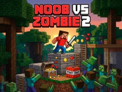 Gêm Noob vs Zombie 2 ar-lein