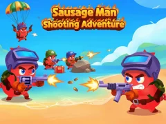Gêm Sausage Man Shooting Adventure ar-lein