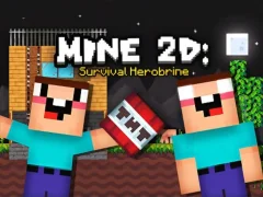 Gêm Mine 2D Survival Herobrine ar-lein