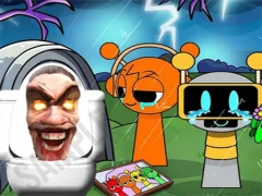 Gêm Sprunki Castle Panic Skibidi Toilet ar-lein