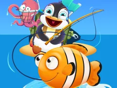 Gêm Baby Penguin Fishing ar-lein