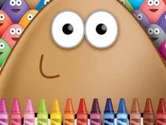 Gêm Pou Coloring ar-lein