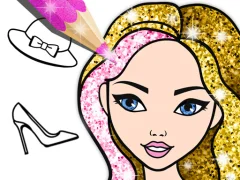 Gêm Fashion Coloring Book Glitter ar-lein