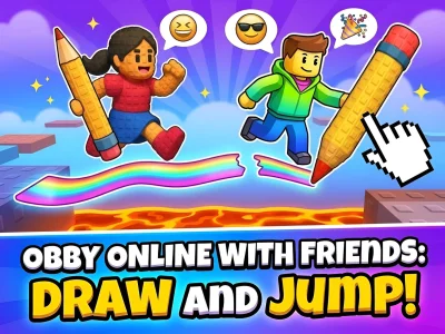 Gêm Obby online with friends: Draw and Jump! ar-lein
