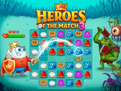 Gêm Heroes of the match 3 ar-lein