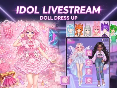 Gêm Idol Livestream: Doll Dress Up ar-lein