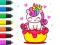 Gêm Coloring Book: Unicorn Cupcake ar-lein