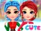 Gêm Rainbow Girls Christmas Outfits ar-lein
