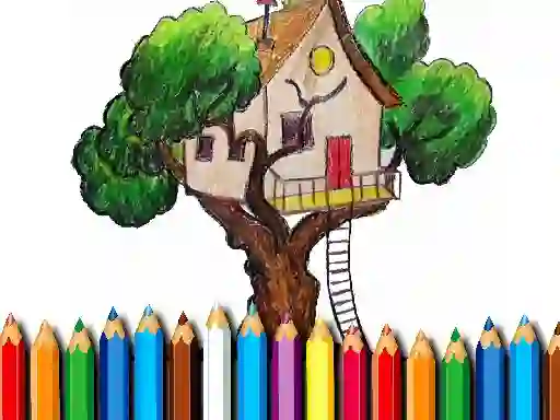 Gêm Tree House Coloring Book ar-lein