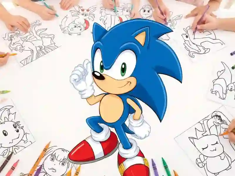 Gêm Sonic Coloring ar-lein