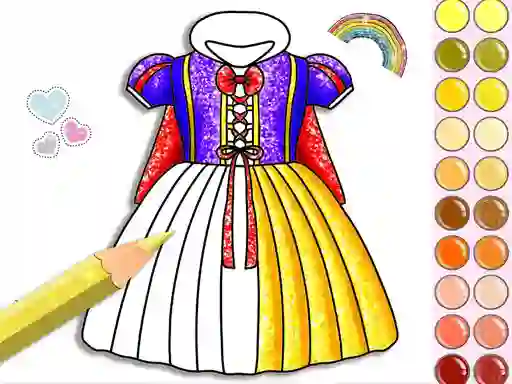Gêm Princess Glitter Coloring ar-lein