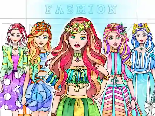 Gêm Girl Coloring Dress Up Games ar-lein