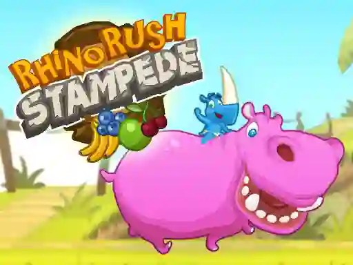 Gêm Rhino Rush Stampede ar-lein