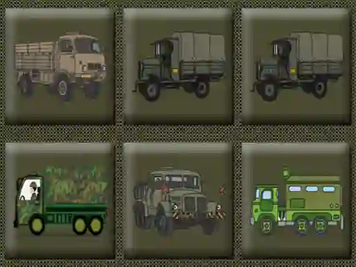 Gêm Army Trucks Memory ar-lein