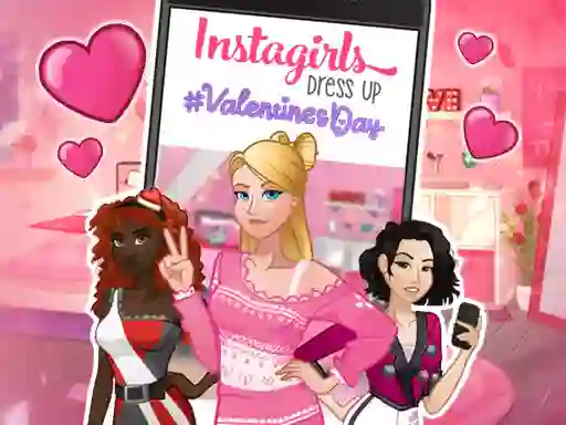 Gêm Instagirls: Valentine Dress Up ar-lein