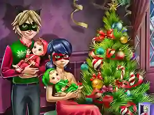 Gêm Dotted Girl Family Christmas ar-lein