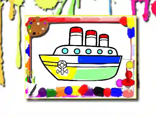 Gêm Boats Coloring Book ar-lein