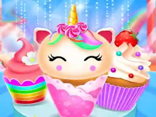Gêm Unicorn Mermaid Cupcake Cooking Design ar-lein