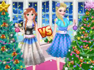 Gêm Ellie VS Annie Christmas Tree ar-lein