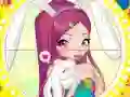 Gêm Winx bunny style: Round Puzzle ar-lein
