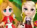 Gêm Little Elsa In Red Hood ar-lein