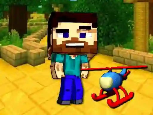 Gêm Mineblock Helicopter Adventure ar-lein