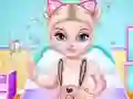 Gêm Naughty Baby Elsa's Weekend ar-lein