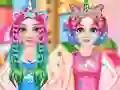 Gêm Princesses Rainbow Unicorn Hair Salon ar-lein