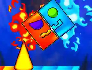 Gêm Fire And Water Geometry Dash ar-lein