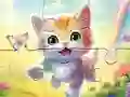 Gêm Jigsaw Puzzle: Kitten With Butterfly ar-lein