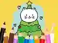 Gêm Coloring Book: Cats And Christmas Tree ar-lein