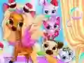 Gêm Pets Grooming Bubble Party ar-lein