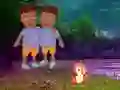 Gêm Twins Escape From Night Forest ar-lein