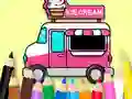 Gêm Coloring Book: Ice Cream Car ar-lein