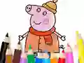 Gêm Coloring Book: Mommy Pig Winter ar-lein
