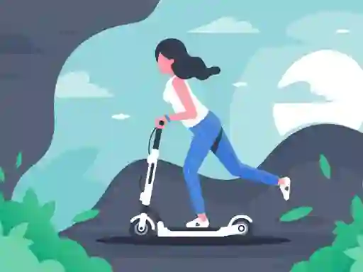 Gêm Electric scooter rides jigsaw ar-lein