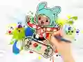 Gêm Coloring Book: Toca Boca Skateboard ar-lein
