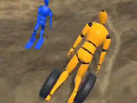 Gêm Ragdoll Racing: Extreme Downhill ar-lein