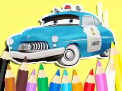 Gêm Coloring Book: Cars Sheriff ar-lein