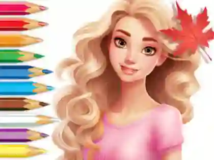 Gêm Coloring Book: Barbie Autumn Tale ar-lein