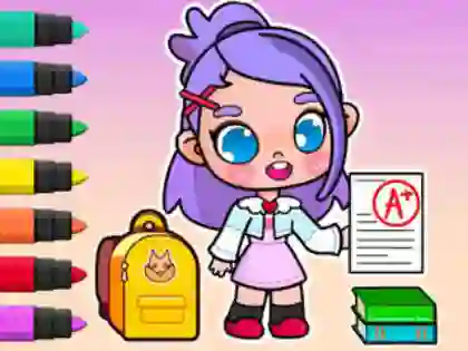 Gêm Coloring Book: Avatar School Day ar-lein