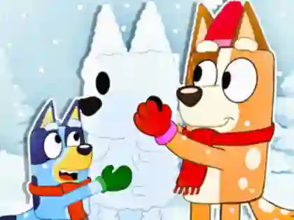 Gêm Jigsaw Puzzle: Bluey Christmas Snowman ar-lein