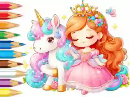 Gêm Coloring Book: Unicorn Secret Whisper ar-lein
