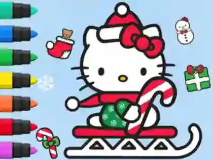 Gêm Coloring Book: Hello Kitty Christmas ar-lein