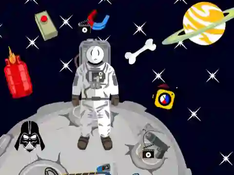 Gêm Stickman in Space ar-lein